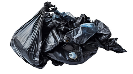 Trash bag garbage on transparent png background.
