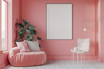 Pink Living Room With Matching Furniture