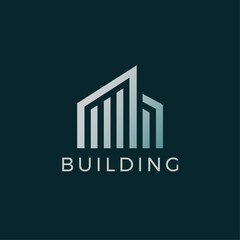 Obraz premium Minimal building logo icon (15)