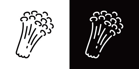 シンプルなエノキタケの線画アイコン