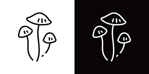 シンプルなヒナノヒガサの線画アイコン