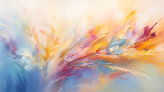 Generate an abstract painting with pastel color palette.