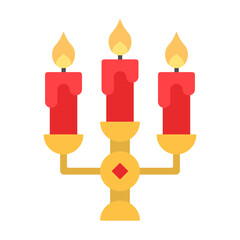 Chinese New Year Candle Holder Icon With Flat Design Style