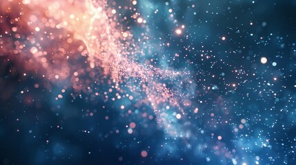 A dynamic shot of particles in an abstract background, with a freeze frame effect that captures the...