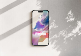 Isolated Mobile Phone Mockup With Soft Shadows