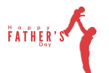 Father day, happy fathers day design  with white background and red color art.