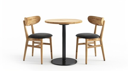 Modern Garage Table and Chairs Set on White Background in Ultra-Realistic 4K Photo