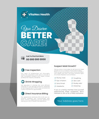 Medical flyer design template. Modern and unique formal futuristic medical flyer design template. 