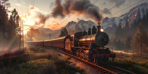 Magical Tales Unfold on the Steam Morning Train, Fantasy Delights