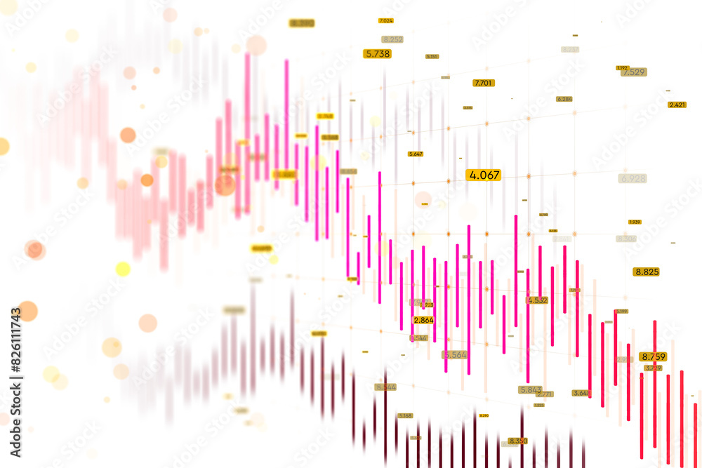 Poster data and bar graphs overlaid, on a white background, illustrating a global concept