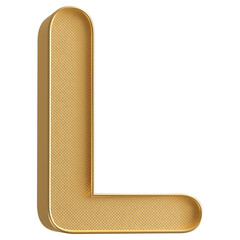 Letter L uppercase . 3D render golden letter