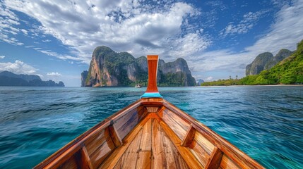 Serene Journey Through Phi Phi Islands on a Traditional Thai Boat