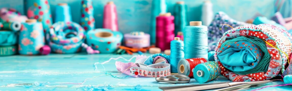 Diverse assortment of yarn displayed on a crafting table in Lipiks crafting space.