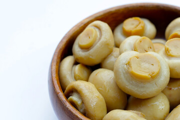 Champignon mushrooms in brine. Canned champignon mushrooms whole