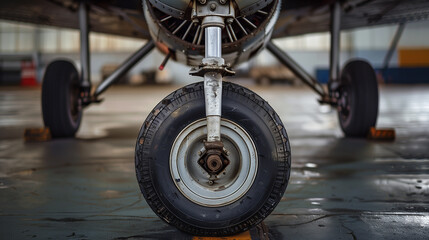 A tire is shown on a wet runway, with the image suggesting a sense of danger or risk