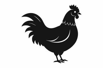 A chicken silhouette black vector artwork illustration
