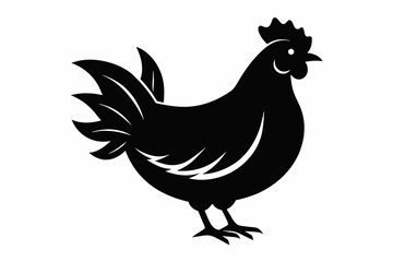 A chicken silhouette black vector artwork illustration