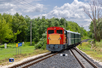 Narrow gauge railway from Balatonfenyves to Csisztafurdo near Balaton, Somogy region, Hungary
