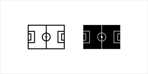 football field icon set vector illustration. football field icon line style design.