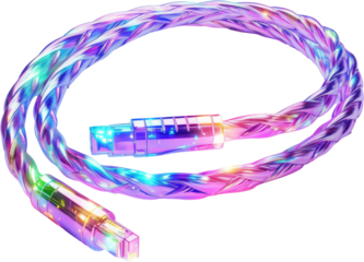holographic cable isolated on white or transparent background,transparency 