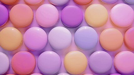 weet macaroons with appetizing looks with various color, image video HD 4K a background for national macaron day and world food day