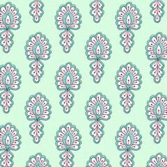 SEAMLESS ABSTRACT FLORAL ORNAMENT PATTERN