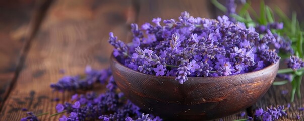 Calming lavender splash with lavender flowers, promoting relaxation and skin care benefits