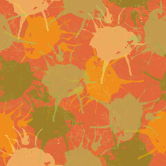 Seamless pattern of colorful blots, splats. Paint splash. Vector illustration.