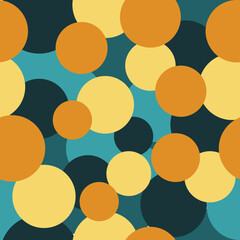 Abstract Colorful Hand Sketched Circles Seamless Background Pattern.  Geometric Child Pattern. Multicolor Seamless Polka Illustration. Colorful Round Print. Rainbow Polka Background.