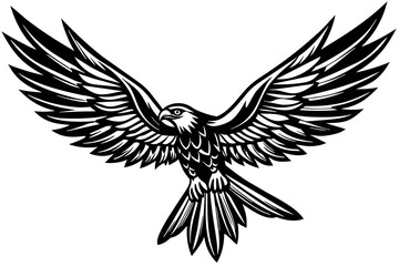  A flying hawk vector artwork illustration