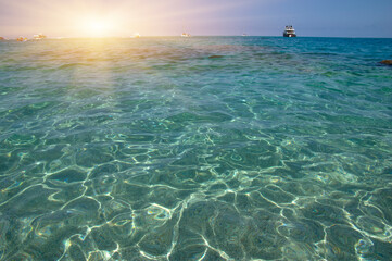 Blue sea water surface