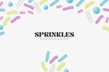 Realistic 3D sprinkles colorful design