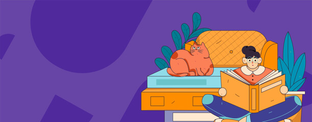 Home indoor character scene flat vector concept operation hand drawn illustration
