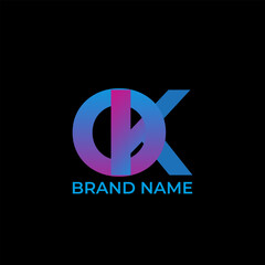 Obraz premium OK, KO letter abstract logo design