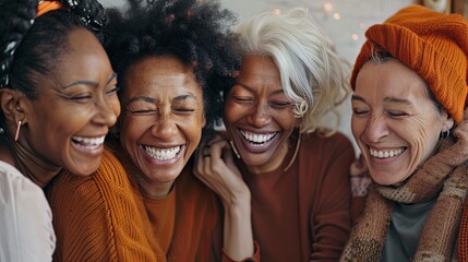 Fototapeta premium Diverse Friends Hugging and Laughing.