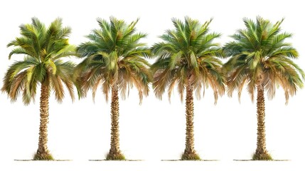 Date palm tree on white background UHD wallpaper