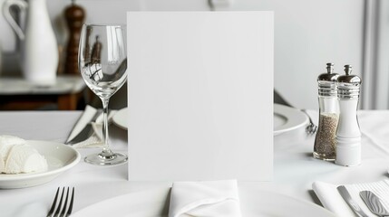 A blank restaurant menu card mockup on white background UHD wallpaper