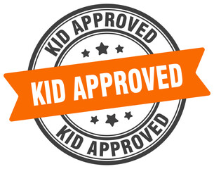 kid approved stamp. kid approved label on transparent background. round sign