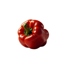 fresh red bell pepper isolated on transparent background