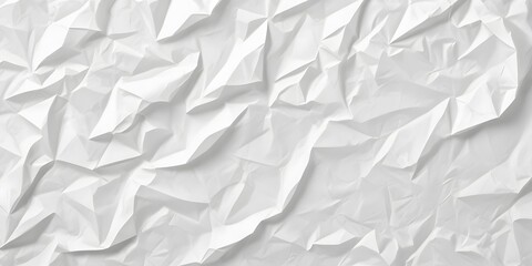 Obraz premium Seamless white crumpled paper background texture pattern. Tileable wrinkled high-resolution arts and crafts flat lay backdrop with copy space. Artistic abstract creative concept 3D rendering