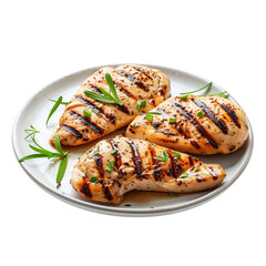 fast food grilled barbecue chicken isolated on transparent background