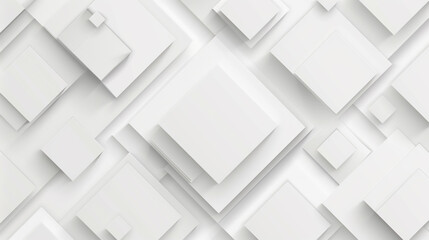 abstract 3d square white technology communication concept background. Random shifted white cube square boxes block background wallpaper banner with copy space.