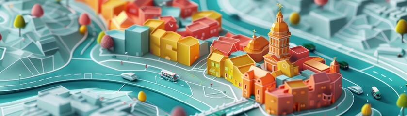 Fototapeta premium Map integration for location tracking and directions
