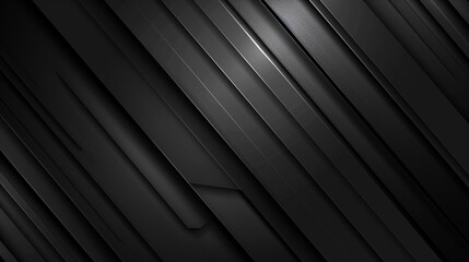 Obraz premium black Mordan square background. Minimal. Gradient. Dark grey banner with geometric shapes, lines, stripes, triangles. Design. Futuristic.