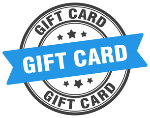 gift card stamp. gift card label on transparent background. round sign
