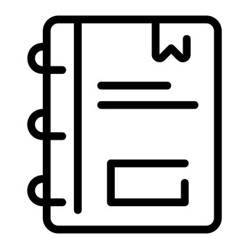 black notebook with bookmark icon clip art preview