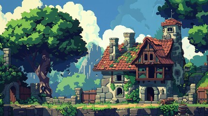 Asset for 2d video game UHD wallpaper