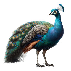 Obraz premium Peacock isolated on transparent or white background 