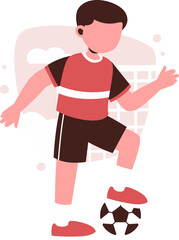 Young Football Player vector illustration concept