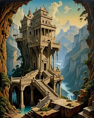 Naklejka premium old castle in the city